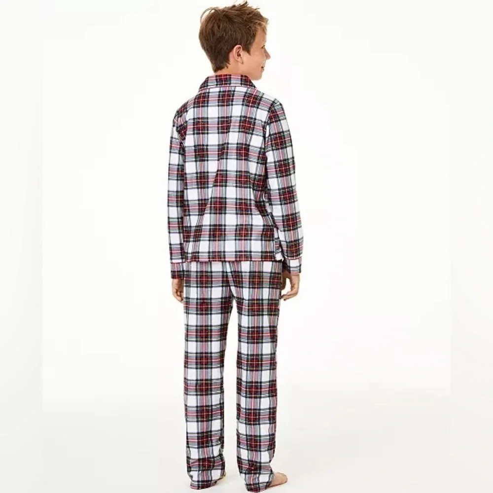 FAMILY PAJAMAS Matching Kids Stewart Plaid Pajama Set, Size 4-5 new